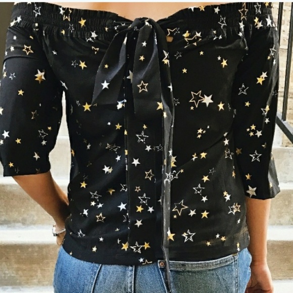 Black Star off the shoulder Top - Picture 2 of 3